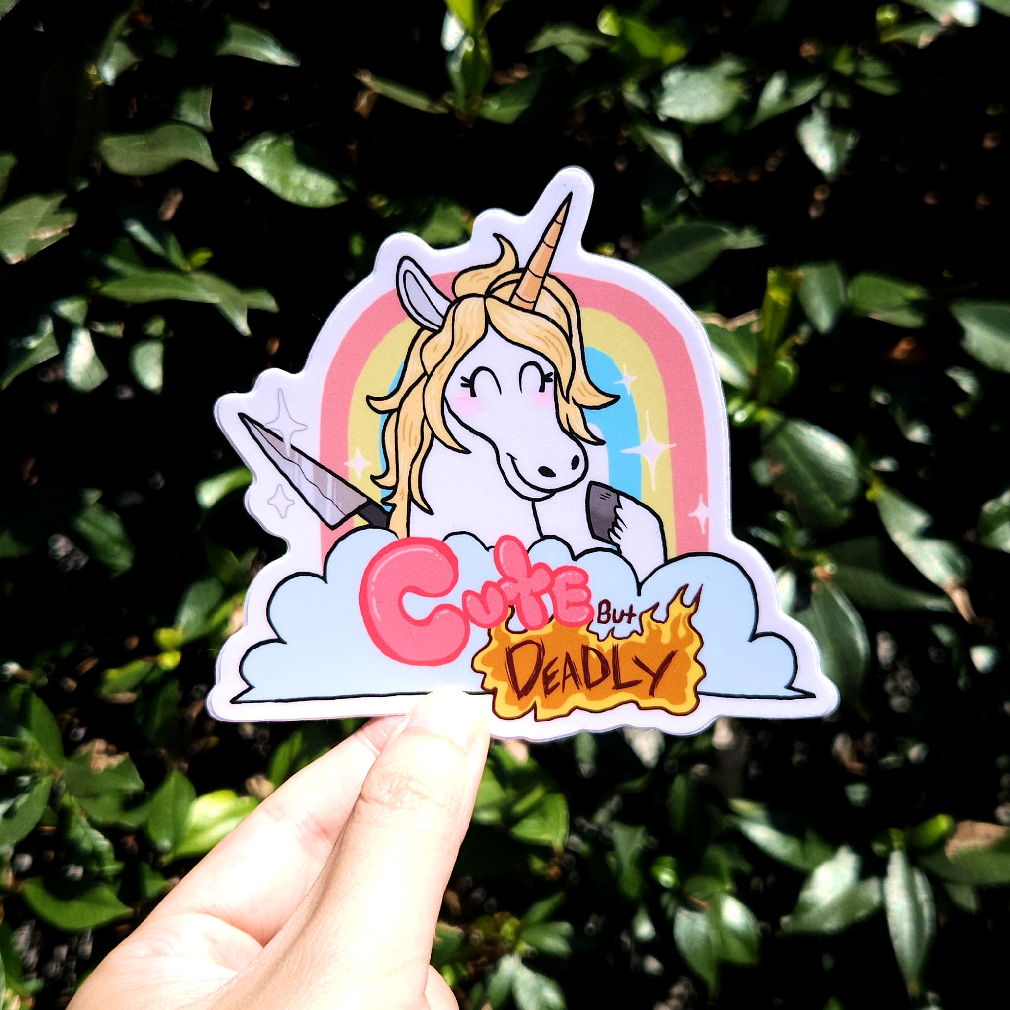 Cute but Deadly Unicorn Sticker