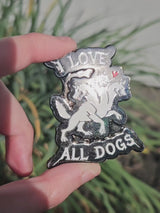 I Love All Dogs Enamel Pin