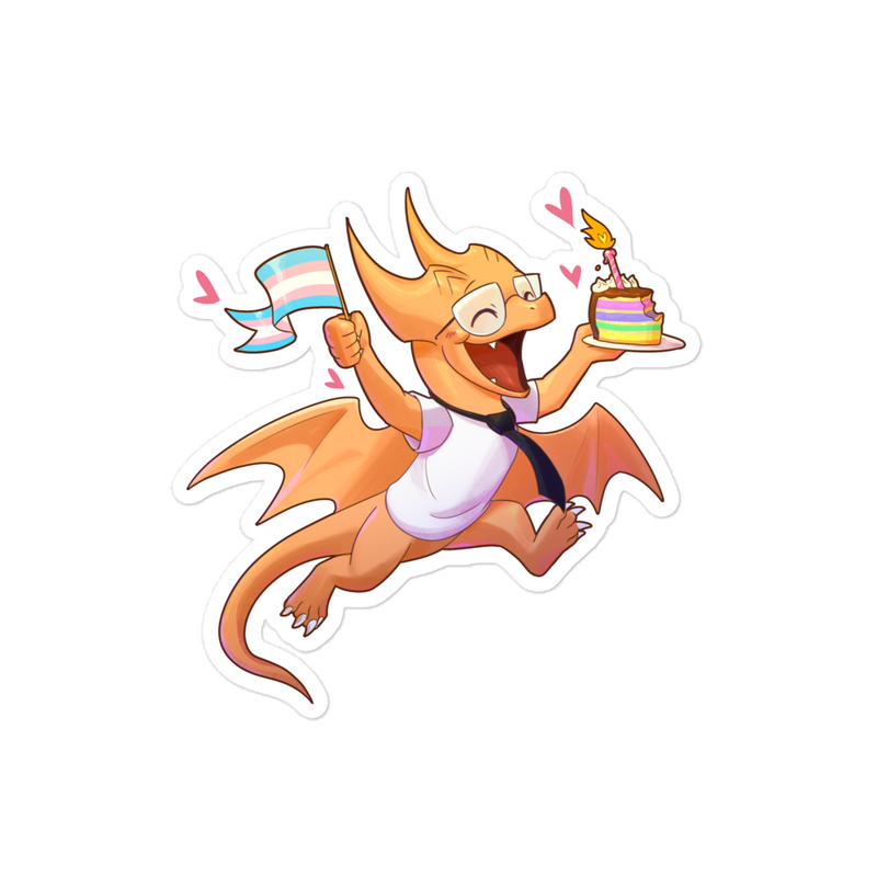 Dragon Trans Pride Sticker - Part Time Dragons